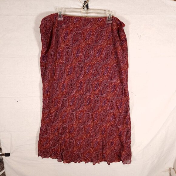 J Jill Paisley Print Skirt Womens XL Rayon Boho Multicolor Polyester Lining - Picture 1 of 12